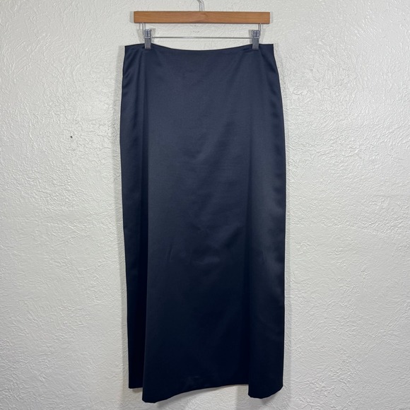 Vtg 90s Xscape Satin Maxi Skirt 10 USA Made Old Money Y2K Witchy Whimsigoth Goth - Picture 1 of 11